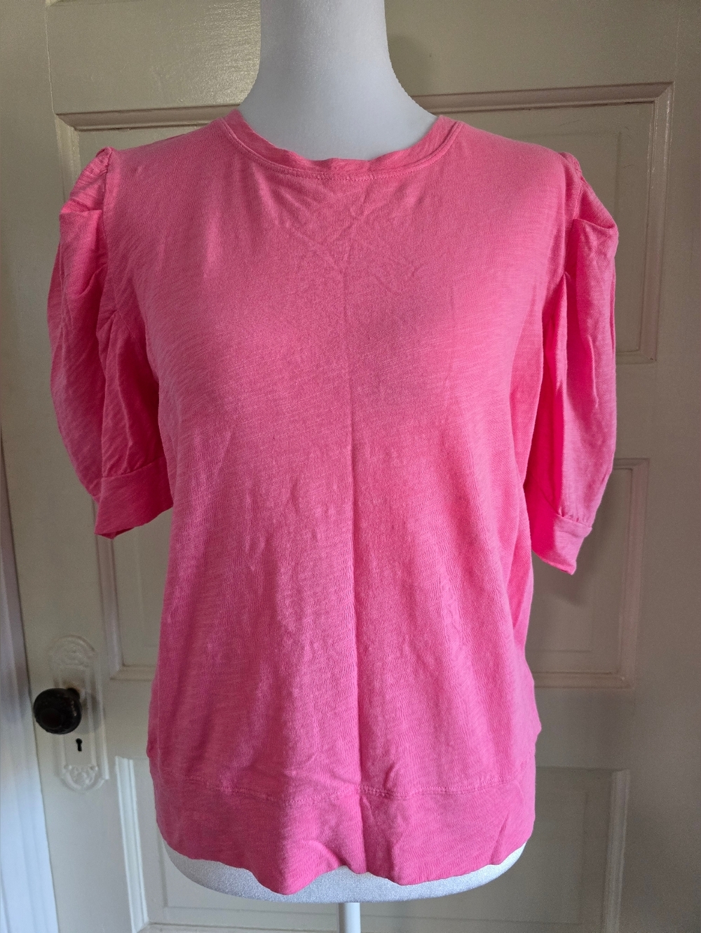 NEW Bobi Los Angeles Pink Puff Sleeve Top